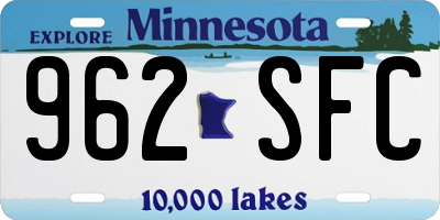 MN license plate 962SFC