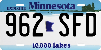 MN license plate 962SFD