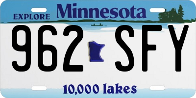 MN license plate 962SFY
