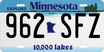 MN license plate 962SFZ