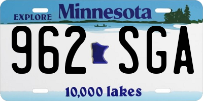 MN license plate 962SGA