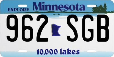 MN license plate 962SGB