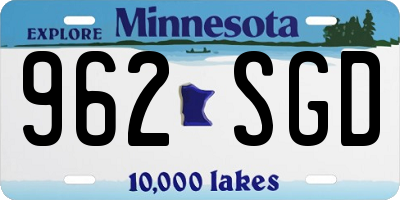 MN license plate 962SGD
