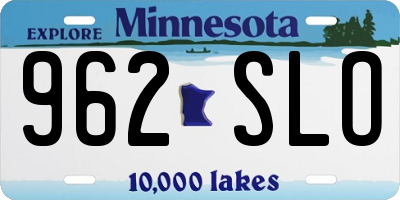MN license plate 962SLO