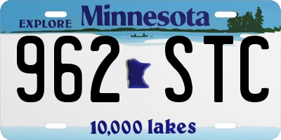 MN license plate 962STC
