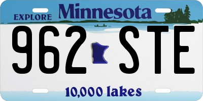 MN license plate 962STE