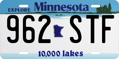 MN license plate 962STF