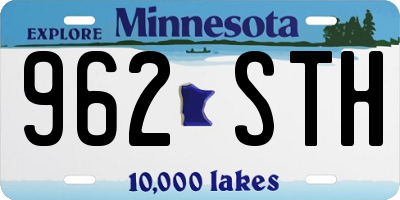 MN license plate 962STH