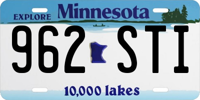 MN license plate 962STI