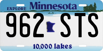 MN license plate 962STS