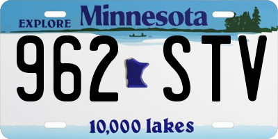 MN license plate 962STV