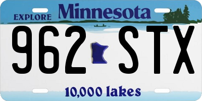 MN license plate 962STX