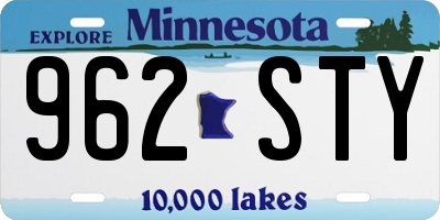 MN license plate 962STY
