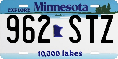 MN license plate 962STZ