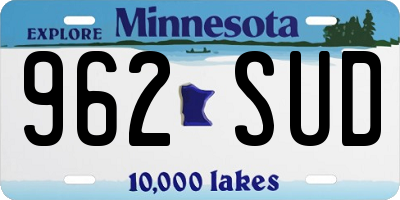 MN license plate 962SUD