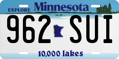 MN license plate 962SUI