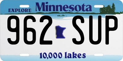 MN license plate 962SUP