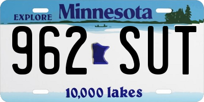 MN license plate 962SUT