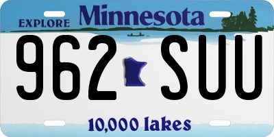 MN license plate 962SUU