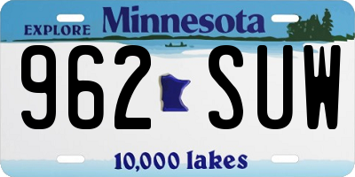 MN license plate 962SUW