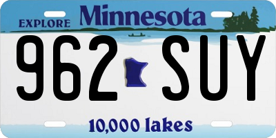 MN license plate 962SUY