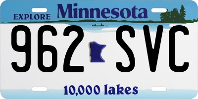 MN license plate 962SVC