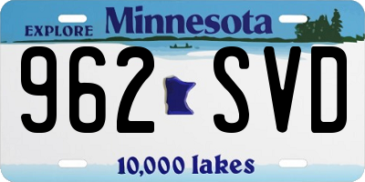 MN license plate 962SVD