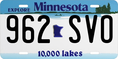 MN license plate 962SVO