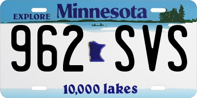 MN license plate 962SVS