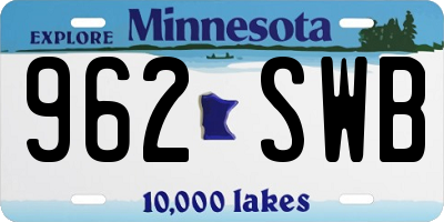 MN license plate 962SWB