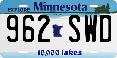 MN license plate 962SWD