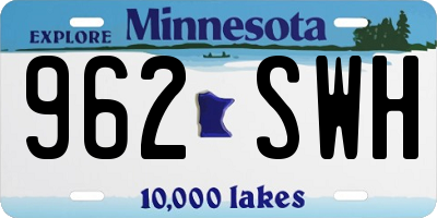 MN license plate 962SWH