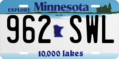 MN license plate 962SWL
