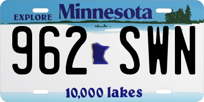 MN license plate 962SWN