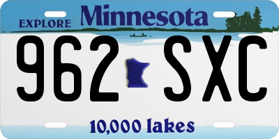 MN license plate 962SXC