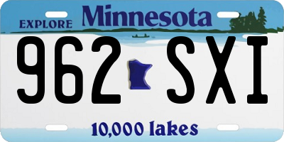 MN license plate 962SXI