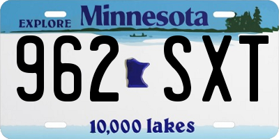 MN license plate 962SXT