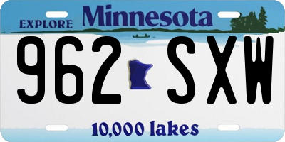 MN license plate 962SXW