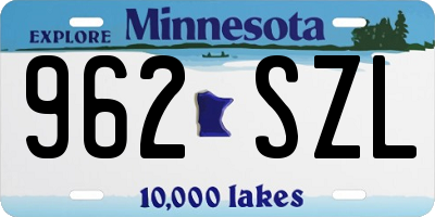 MN license plate 962SZL