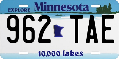 MN license plate 962TAE