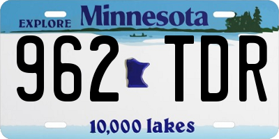 MN license plate 962TDR