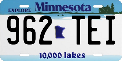 MN license plate 962TEI