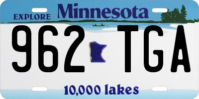 MN license plate 962TGA