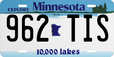MN license plate 962TIS