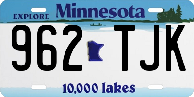 MN license plate 962TJK