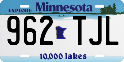 MN license plate 962TJL