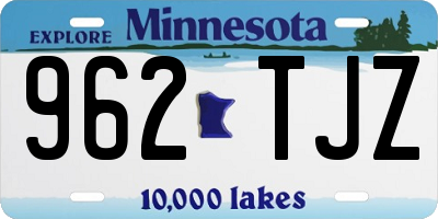 MN license plate 962TJZ