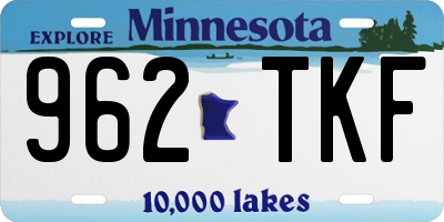 MN license plate 962TKF