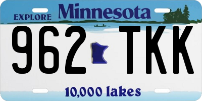 MN license plate 962TKK