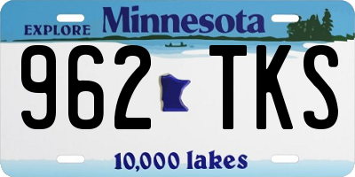 MN license plate 962TKS